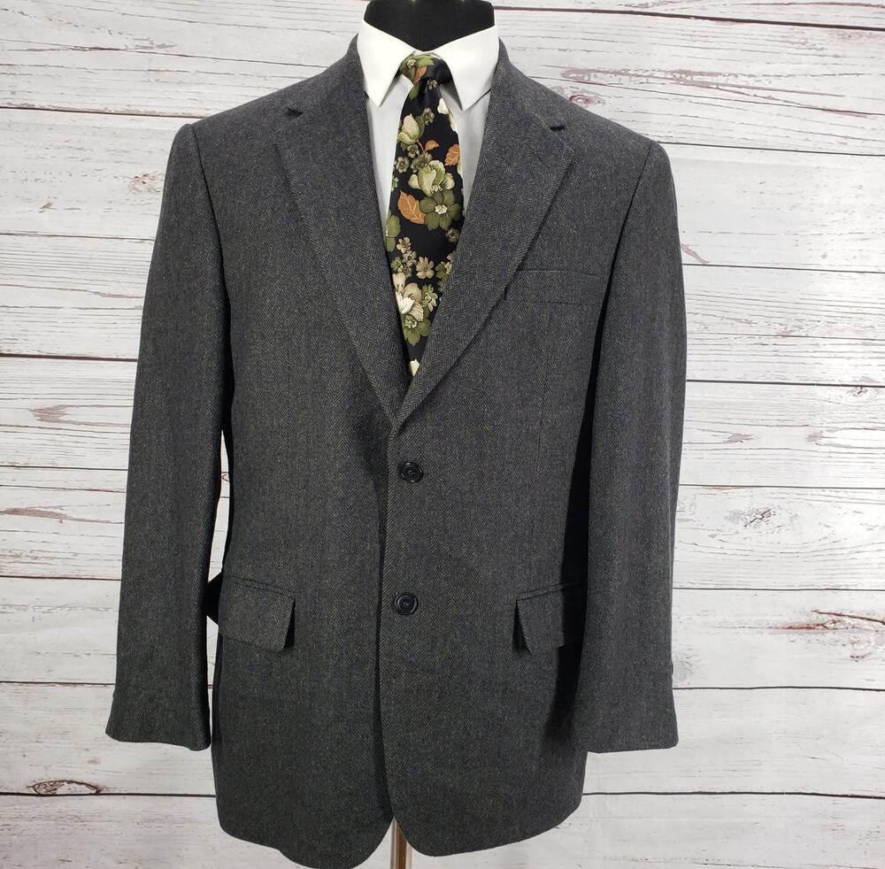 Gianfranco Ruffini Italy Herringbone Camel Hair Blend Sportscoat Size 42R